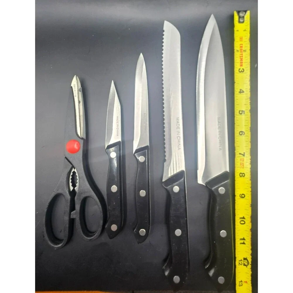 5-Piece Stainless Steel Kitchen Knife Set with Shears – Brand New (Unused)